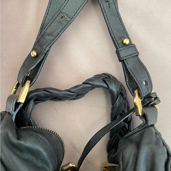 Bally Black Leather Ruched Handbag - Picture 12 of 16